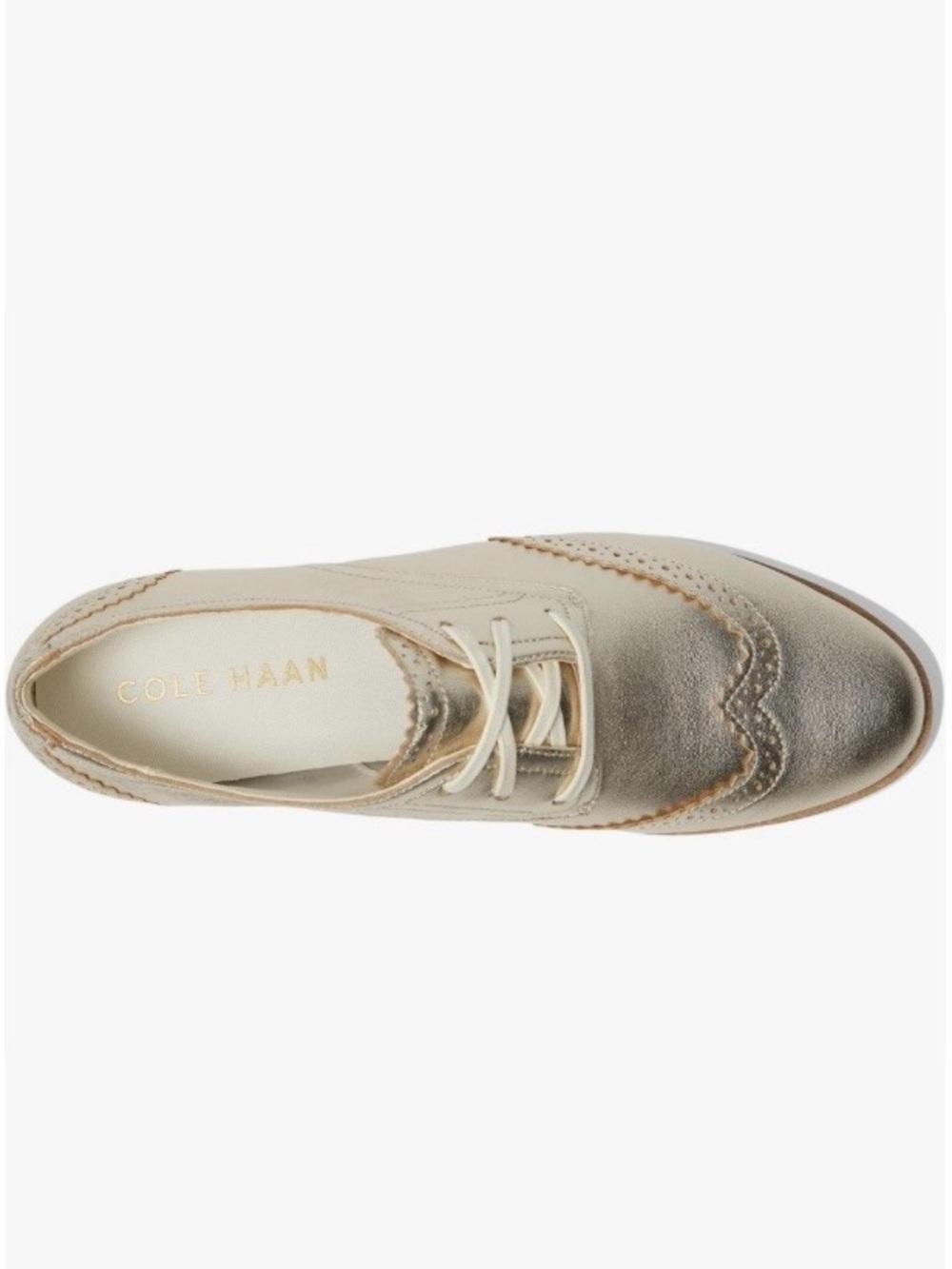 Cole Haan Silver Metallic Brogue Oxford Size 8